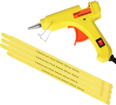

Upkaran Hot Melt Glue Gun kit 20 Watt With 7 Glue Sticks For Furniture, Decorations, Quick Repairs, Bonding Cloth and Paper Quilling High-Tech Professional Standard Temperature Corded Glue Gun(7 mm)