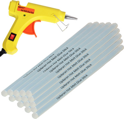 

Upkaran Yellow Super Mini 20W On Off Switch And Indicator With 15 Hot Melt Glue Sticks Standard Temperature Corded Glue Gun(7 mm)