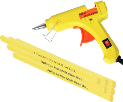 

Upkaran Hot Melt Glue Gun kit 20 Watt With 6 Glue Sticks For Furniture, Decorations, Quick Repairs, Bonding Cloth and Paper Quilling High-Tech Professional Standard Temperature Corded Glue Gun(7 mm)