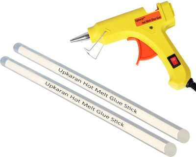 

Upkaran Yellow 20W Watt Mini Electronic Hot Glue Gun with On Off Switch and 2 Hot Melt Glue Sticks for Crafts, Repair Work and Hobby Combo Kit Standard Temperature Corded Glue Gun(7 mm)
