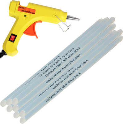 

Upkaran Yellow Super Mini 20W On Off Switch And Indicator With 8 Hot Melt Glue Sticks Standard Temperature Corded Glue Gun(7 mm)