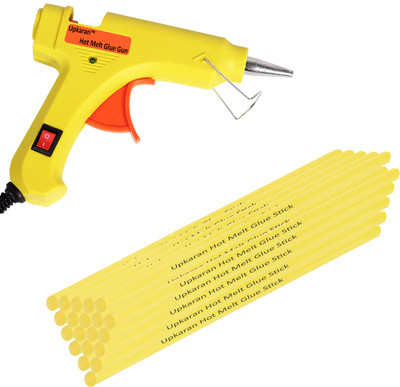 

Upkaran Yellow electric 20W Hot Melt Glue Gun With 20 Pcs Free Big Yellow Hot Melt Glue Sticks(8inch) Standard Temperature Corded Glue Gun(7 mm)