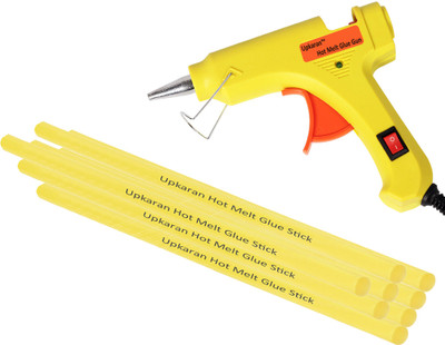 

Upkaran Hot Melt Glue Gun kit 20 Watt With 8 Glue Sticks For Furniture, Decorations, Quick Repairs, Bonding Cloth and Paper Quilling High-Tech Professional Standard Temperature Corded Glue Gun(7 mm)