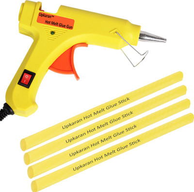 

Upkaran Yellow electric 20W Hot Melt Glue Gun With 4 Pcs Free Big Yellow Hot Melt Glue Sticks(8inch) Standard Temperature Corded Glue Gun(7 mm)
