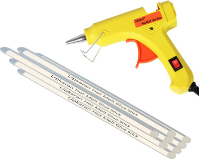 

Upkaran Yellow 20W Watt Mini Electronic Hot Glue Gun with On Off Switch and 8 Hot Melt Glue Sticks for Crafts, Repair Work and Hobby Combo Kit Standard Temperature Corded Glue Gun(7 mm)