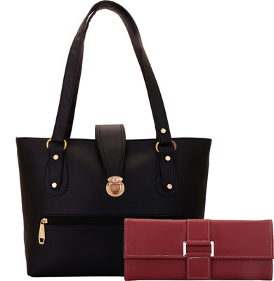 

Lady bar Hand-held Bag(Black, Maroon)