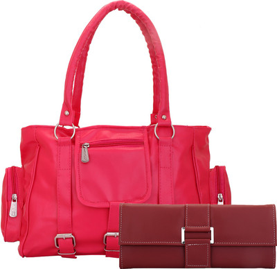 

Lady bar Hand-held Bag(Pink, Maroon), Maroon;pink
