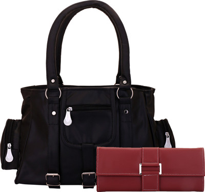 

Lady bar Hand-held Bag(Black, Maroon)