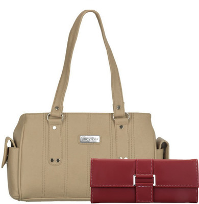 

Lady bar Hand-held Bag(Tan, Maroon), Maroon;tan