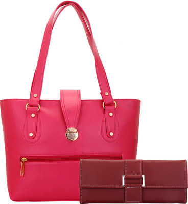 

Lady bar Hand-held Bag(Pink, Maroon), Maroon;pink