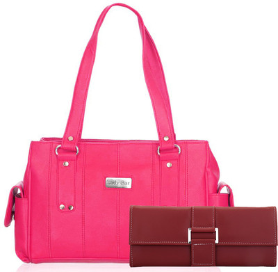 

Lady bar Hand-held Bag(Pink, Maroon), Maroon;pink