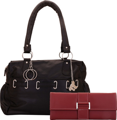 

Lady bar Hand-held Bag(Black, Maroon)