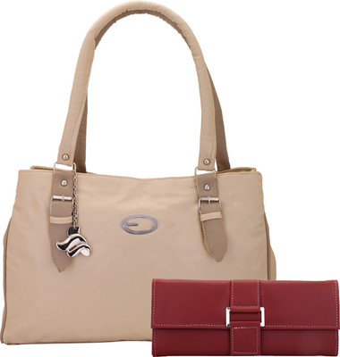 

Lady bar Hand-held Bag(Tan, Maroon), Maroon;tan
