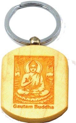 

Faynci Gautam Buddha Engraved Handcrafted Wooden Key Chain Key Chain