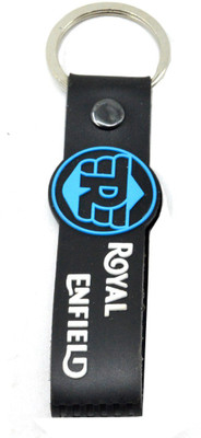 

Faynci Royal Enfield Double Sided Blue/Black Silicone collectible Racing Bike Keychain Key Chain