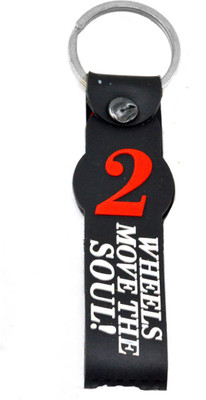 

Faynci Wheels move the soul Double Sided Red/Black Silicone collectible Racing Bike Keychain Key Chain