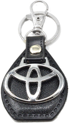 

Faynci Toyota Stunning Metal Car Bike Black Leather Keychain Key Ring with Hook Key Chain