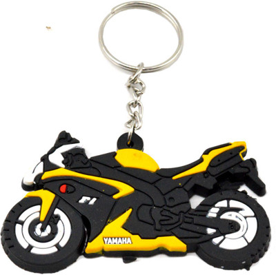 

Faynci Yamaha F1 Bike Logo Synthetic PVC soft Yellow/Black/White Key Chain Key Chain