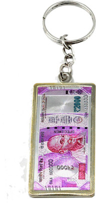 Faynci Indian 2000 rupees Currency Note High Quality Metal collectible Key Chain For Car Bike Bags Key Chain