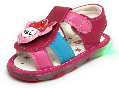 

TeeniTiny Boys & Girls Velcro Strappy Sandals(Pink