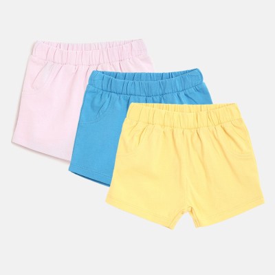 Mini Klub Short For Girls Casual Printed Cotton Blend(Multicolor, Pack of 3) at flipkart