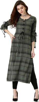 Libas women's checkered straight kurta top