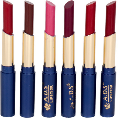 

ADS Waterproof organic lipstick set of 6 multicolor (BB)(Multicolor, 1.5 ml)