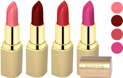 

Bonjour Paris Soft Creame Matte Lipstick(Burnt Amber-Maroon-Cherry-Purple, 16.8 g)
