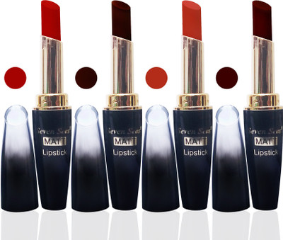 

seven seas matte lipstick red tan brown marron combo ( set of 4 20gm)(orange, red, brown, meroon, 20 g)