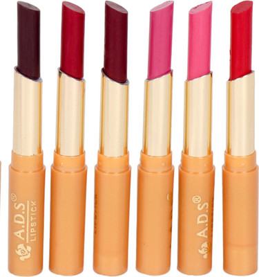 

ADS Waterproof Matte lipstick set of 6 multicolor - (bbb)(Multicolor, 1.5 ml)