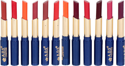 

ADS Waterproof lipstick set of 12 multicolor ( ba)(Multicolor, 1.5 ml)