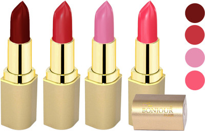 

Bonjour Paris Soft Creame Matte Lipstick(Maroon-Cherry-New Pink-Baby Pink, 16.8 g)