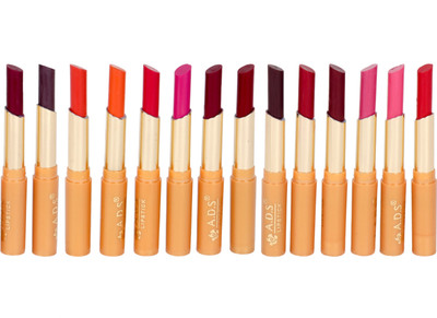 

ADS Waterproof lipstick set of 14 multicolor -(bbb)(Multicolor, 1.5 ml)