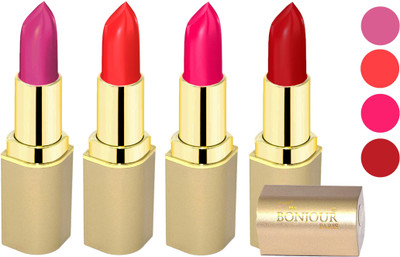 

Bonjour Paris Soft Creame Matte Lipstick(Purple-Light Red-Hot Pink-Dark Red, 16.8 g)