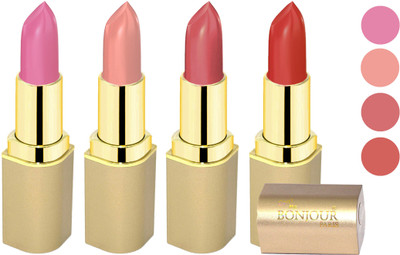 

Bonjour Paris Soft Creame Matte Lipstick(New Pink-Light Nude-Nude-Orange, 16.8 g)
