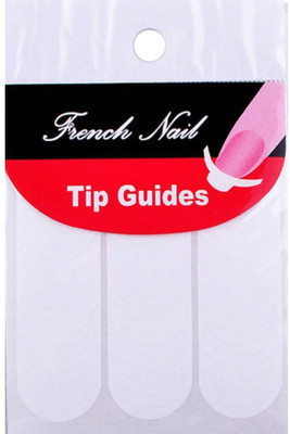 

Gugzy DIY French Tip Guide Manicure Nail Art Decorations Round Form Fringe Sticker Stencil(White)