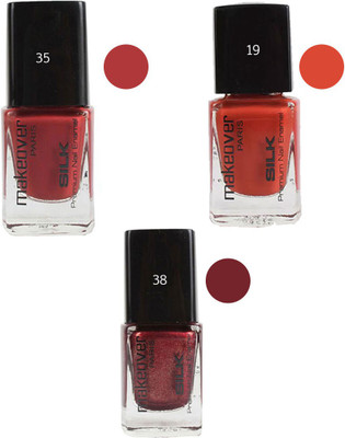 

Makeover Professional Nail Paint Combo (Red-Brown-35 , Spicy-Magneta-19 , Sparking-Wine-Red-38) Multi(Pack of 3)