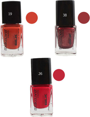 

Makeover Professional Nail Paint Combo (Spicy-Magneta-19 , Sparking-Wine-Red-38 , Cherry-Red-26) Multi(Pack of 3)