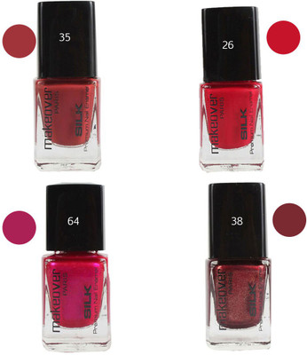 

Makeover Professional Nail Paint Combo (Red-Brown-35 , Cherry-Red-26 , Velvet-Wine-64 , Sparking-Wine-Red-38) Multi(Pack of 4)