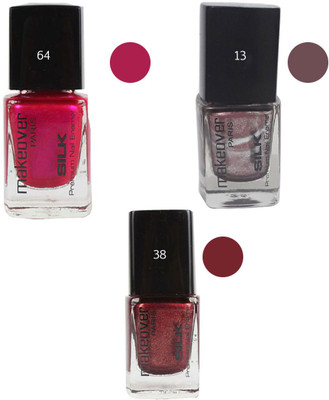 

Makeover Professional Nail Paint Combo (Velvet-Wine-64 , Dior-Chocolate-13 , Sparking-Wine-Red-38) Multi(Pack of 3)