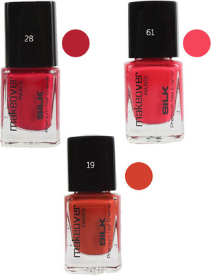 

Makeover Professional Nail Paint Combo (Rosewood-Pink-28 , Pouch-Pink-61 , Spicy-Magneta-19) Multi(Pack of 3)