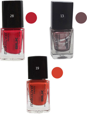 

Makeover Professional Nail Paint Combo (Rosewood-Pink-28 , Dior-Chocolate-13 , Spicy-Magneta-19) Multi(Pack of 3)