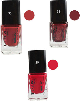 

Makeover Professional Nail Paint Combo (Red-Brown-35 , Sparking-Wine-Red-38 , Cherry-Red-26) Multi(Pack of 3)