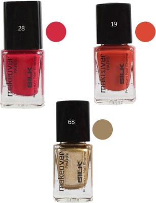 

Makeover Professional Nail Paint Combo (Rosewood-Pink-28 , Spicy-Magneta-19 , Sparking-Golden-68) Multi(Pack of 3)