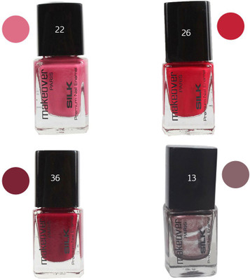 

Makeover Professional Nail Paint Combo (Glaze-Pink-22 , Cherry-Red-26 , Dark-Magneta-36 , Dior-Chocolate-13) Multi(Pack of 3)
