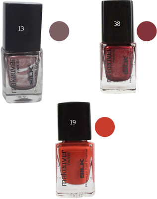 

Makeover Professional Nail Paint Combo (Dior-Chocolate-13 , Sparking-Wine-Red-38 , Spicy-Magneta-19) Multi(Pack of 3)