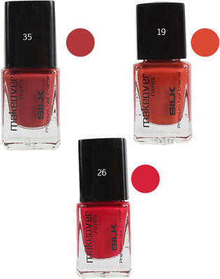 

Makeover Professional Nail Paint Combo (Red-Brown-35 , Spicy-Magneta-19 , Cherry-Red-26) Multi(Pack of 3)