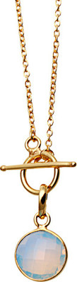 The Sparkle Story White Opal 32x12mm Bezel Gold Plated Alloy Necklace available at flipkart for Rs.319