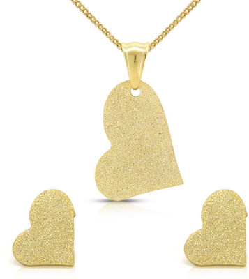 Fabfashion Heart Design Pendant Set Gold-plated Plated Alloy Necklace Set