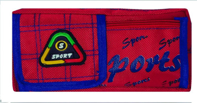 

Monte Polo Stationary S-Sport Art Canvas Pencil Box(Set of 1, Red)